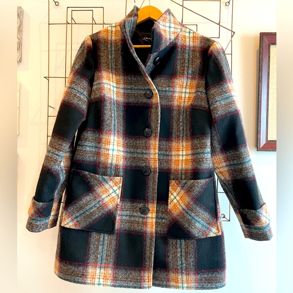 Plaid Peacoat Size M